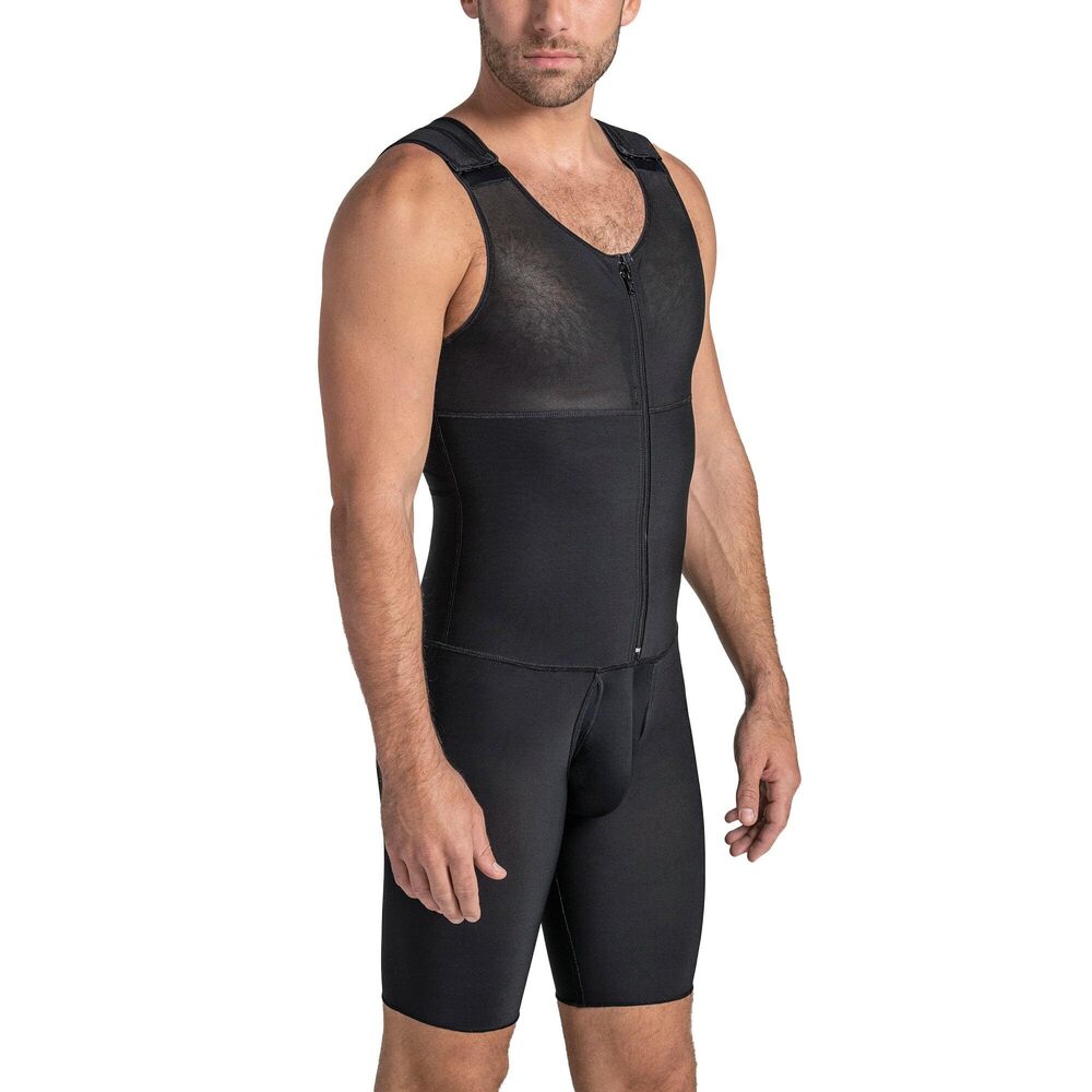 LEO Men's Black Post-Surgical Compression Bodysuit XL NWT